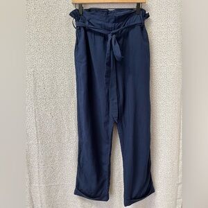 Sancia Lida Pants Paperbag Tie Waist High Waisted Cuffed Tencel Linen | Medium